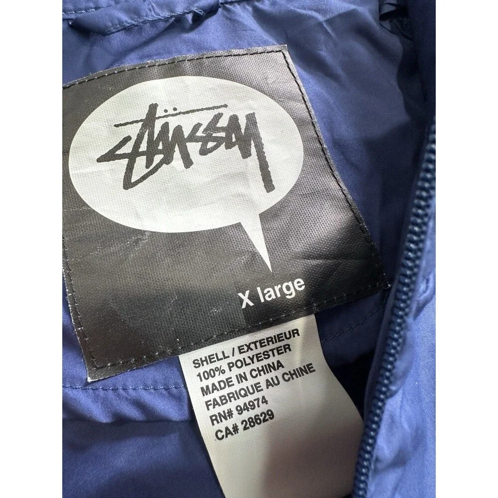 Vintage 90s Stussy Windbreaker Jacket Rare Size XL Navy - Picture 3 of 3